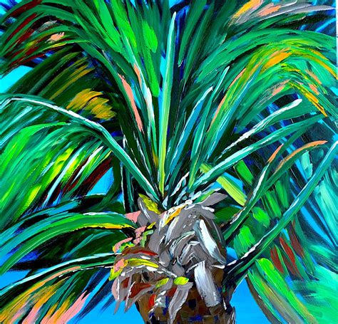 abstract palm tree large palm tree painting  canvas original palm