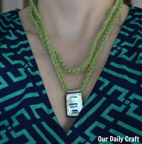 crochet chain necklace craft challenge day   daily craft