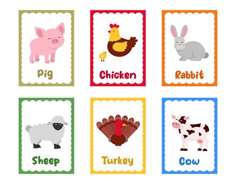 animal picture cards  printable printable templates
