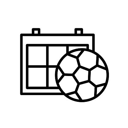 fotboll schema kalenderikonen enkel illustration dispositionssymbolen stil sport vektorgrafik
