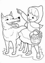 Red Hood Riding Little Coloring Pages Fun Kids sketch template