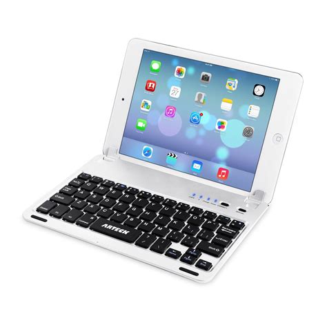 arteck ultra thin apple ipad mini bluetooth keyboard folio case cover  built  stand groove