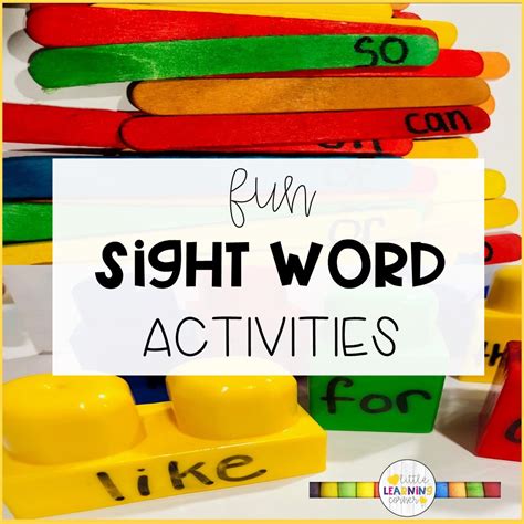 high frequency words  fun sight word activities  learning