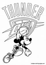 Coloring Pages Spurs Thunder Oklahoma Nba City Mouse Antonio San Clippers Mickey Angeles Los Detroit Pistons Print Color Browser Window sketch template