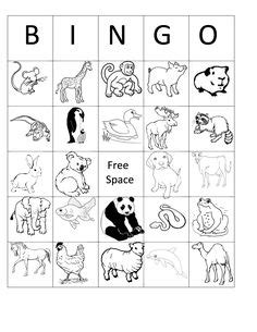printable animal bingo card  craft ideas pinterest bingo sheets