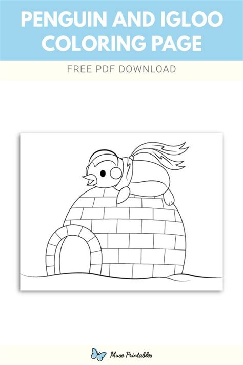 penguin  igloo coloring page coloring pages penguin coloring
