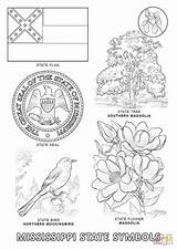 State Coloring Mississippi Pages Symbols Alabama Bird Printable Ms River Flag Flower Facts Color Louisiana Texas Book Getcolorings History Shocking sketch template