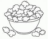 Popcorn Coloring Bowl Pages Food Clipart Drawing Cat Clip Box Kids Becuo Cliparts Draw Print Getdrawings Library Prek Unit Appetizers sketch template