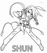 Bakugan Coloring Pages Shun Printable Vestroia Cool2bkids Print Comments sketch template