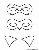 Coloring Noir Cat Ladybug Mask Pages Printable Color Print sketch template