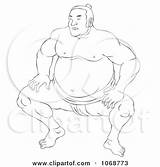 Sumo Wrestler Coloring sketch template