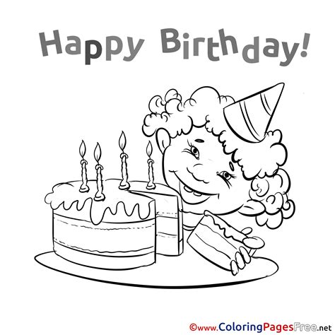 boy cake happy birthday coloring pages