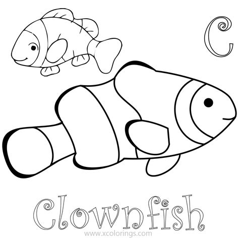 clown fish coloring pages xcoloringscom