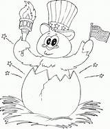 Hatching Patriotic Chick Coloring sketch template