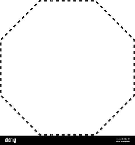 octagon shape dashed symbol vector icon  creative graphic design ui