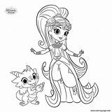 Coloring Pages Shine Shimmer Nazboo Princess Dragon Samira Book Genie Printable Print Sheets Drawing Info Colouring Kids Malebøger Books Pumpkin sketch template