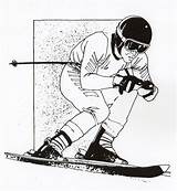 Velocidad Skiing sketch template