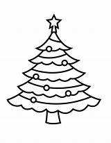 Christmas Coloring Tree Pages Simple sketch template