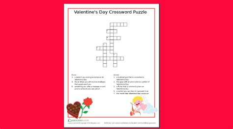 valentines day crossword puzzle printable askingmums building