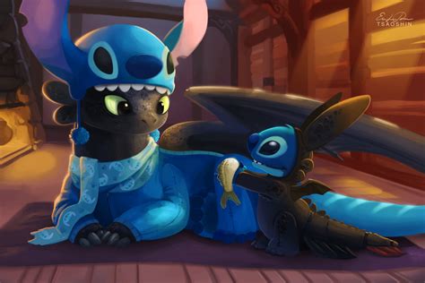 stitch  toothless  tsaoshin rhttyd