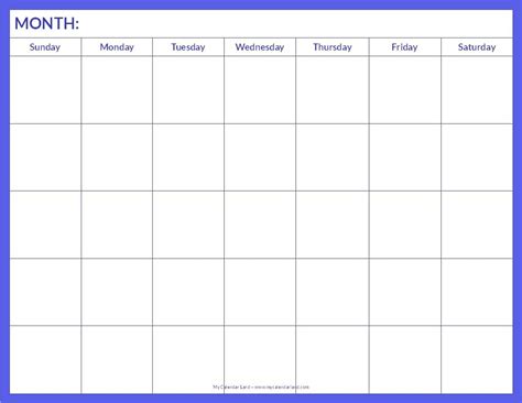 printable blank calendar template paper trail design printable