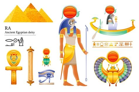 Premium Vector Hathor Egyptian Goddess Set Sky Deity