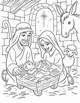 Jesus Coloring Pages Nativity Lds Colorir Para Christmas Baby sketch template