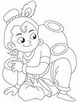 Krishna Pages Coloring Kids Little Lord Colouring Shri Baby Outline Drawings Sketch Radha Cartoon Drawing Easy Bal Simple Draw Party sketch template