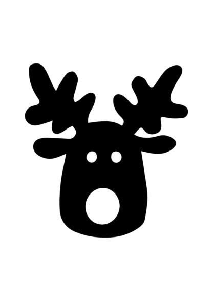 christmas reindeer head silhouette  svg file svg heart