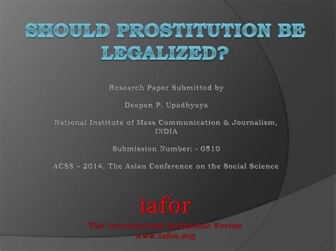 Should Prostitution Be Legalized