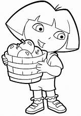 Dora Explorer Coloring Cartoons Panier Un Kb Imprimer sketch template