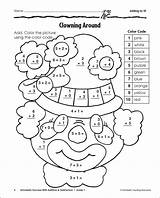 Subtraction Adding Printables Clowning Worksheeto Scholastic sketch template