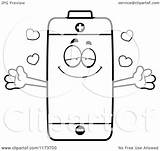 Battery Cartoon Clipart Mascot Hug Wanting Loving Coloring Cory Thoman Outlined Vector Pages Template sketch template