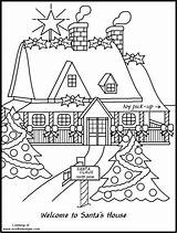 Christmas House Coloring Pages sketch template