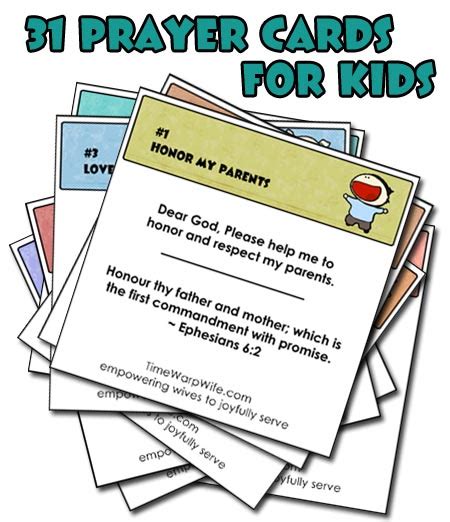 printable  prayer cards  kids time warp wife