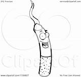 Cigarette Cartoon Happy Coloring Clipart Outlined Vector Cory Thoman Regarding Notes sketch template
