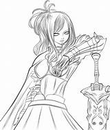 Coloring Tail Fairy Erza Pages Lineart Comments Deviantart sketch template