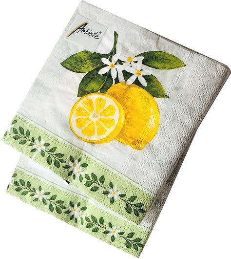 wholesale  ct  lemon napkins lemon paper napkins decoupage napkins decorative