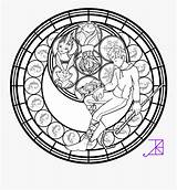 Coloring Pages Akili Pinkie Pinkamena Stained Glass Line Disney Mandala Transparent Clipartkey sketch template