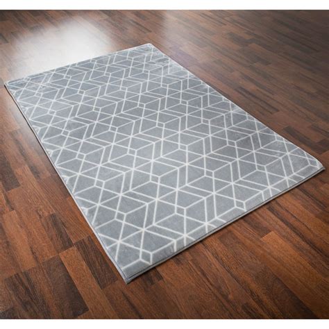 geo microplush rug   cm grey rugs bm
