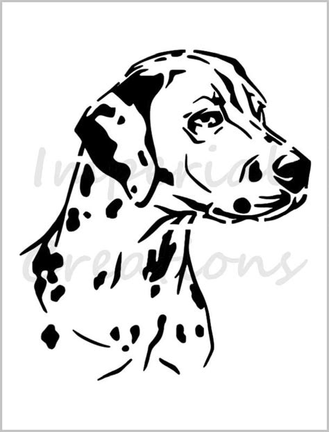 dalmatian stencil dog breed face reusable sheet  etsy