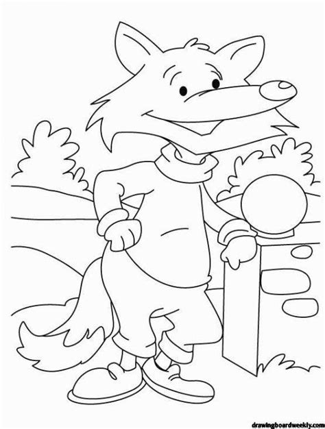 fox  socks coloring page drawing board weekly