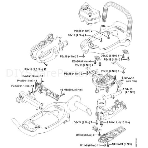 stihl hs   petrol hedgetrimmer hs   parts diagram  tightening torques