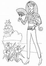 Coloring Pages Girl Fashion Print sketch template