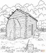 Coloring Cabin Lincoln Log Abraham Pages Printable Woods Drawing Cabins Clipart Sketch Logs Kids Color Adult House Supercoloring Mountain Colouring sketch template