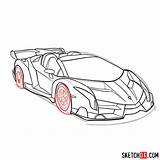 Lamborghini Veneno Draw Step Sketchok sketch template