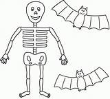 Skeleton Coloring Pages Halloween Kids Drawing Easy Printable Scary Print Color Bats Sketch Dessin Clipart Template Squelette Facile Skeletons Coloriage sketch template