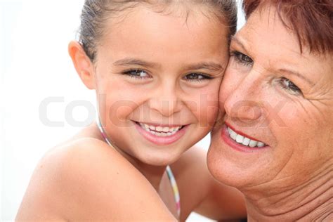 grandmother and granddaughter stock image colourbox