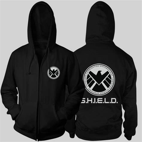 marvel agents  shield hoodies xl full zipper sweatshirt  mens sweatshirts marvel agents