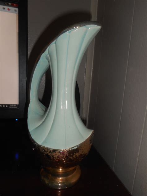 savoy china  karat gold bluish green vintage mid century vase collectors weekly